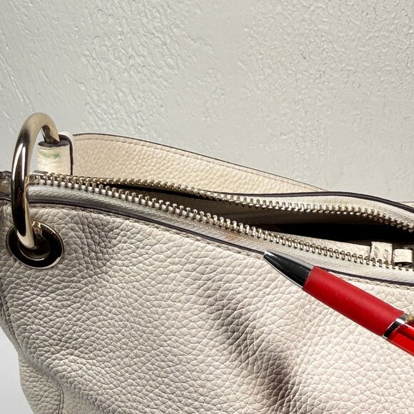 Kate Spade Kat Shoulder Bag Off White Pebbled Leather Slouchy Hobo - Picture 11 of 14